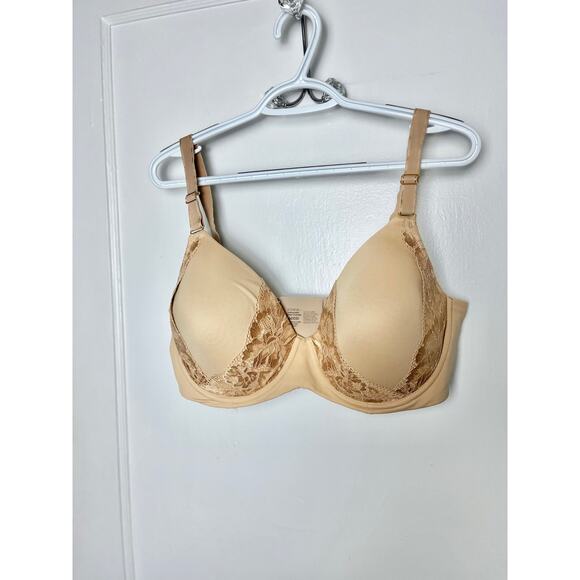 Soma Beige Lace Floral Embraceable Perfect Full Coverage Supportive Bra 40 DD - Picture 1 of 6